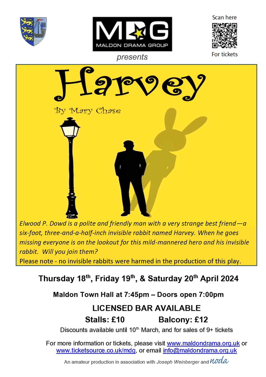 Put the Bunny in your Easter with tickets to see “Harvey”
“Disarmingly humane with loads of heart”
“Charming and whimsical “
Rabbits don’t come any bigger than this guy 🐇

ticketsource.co.uk/mdg