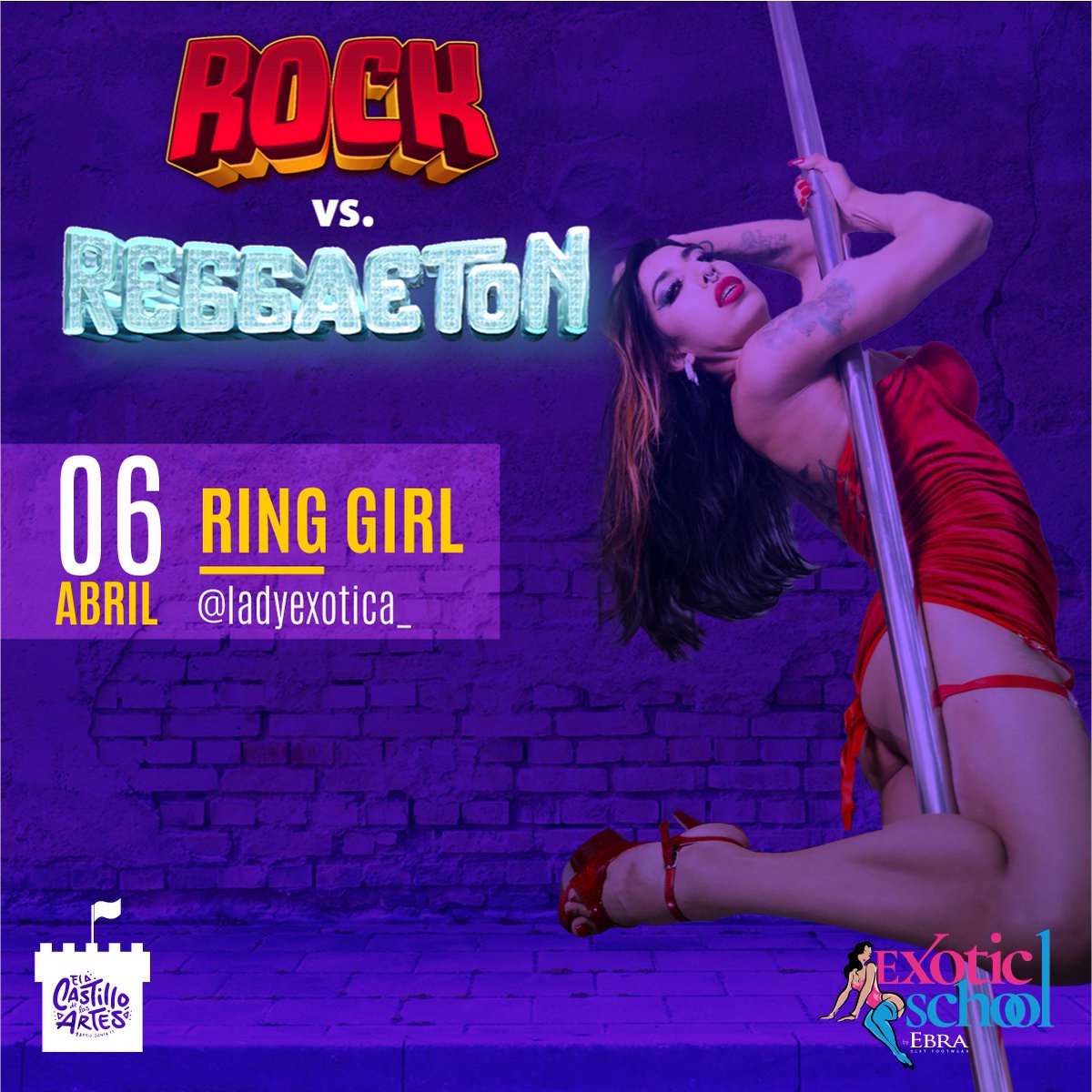 EbraExotic's tweet photo. EL RING EXOTICO
El próximo sábado sonará el Ring en el #castillodelasartes jueces y team que te acompañará en escenario ❤️‍🔥 JUECES @da_azuladx
@julianamedinah❤️‍🔥 RING GIRL @ladyexotica_❤️‍🔥 HOST @lulitho ❤️‍🔥 DJ @le_carm3n
Queremos ver tu acto en #elcastillodeladartes inscribeme https://t.co/f6wWrZaBFE