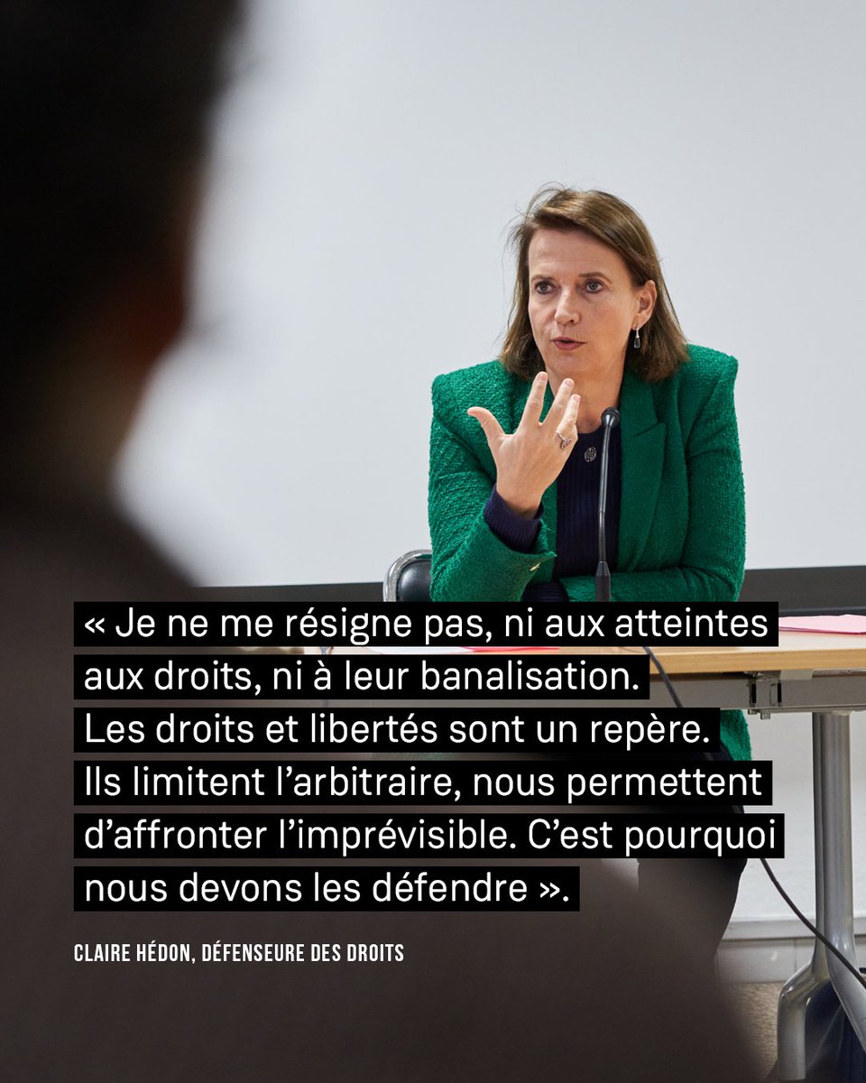 Defenseurdroits's tweet image. #Podcast | Dans une interview au @clubdesjuristes, Claire Hédon fait le bilan des actions du #DéfenseurDesDroits pour l'année 2023. Elle aborde la fragilisation des droits fondamentaux et la nécessité de protéger les droits des plus vulnérables.
🔗leclubdesjuristes.com/podcasts/quid-…