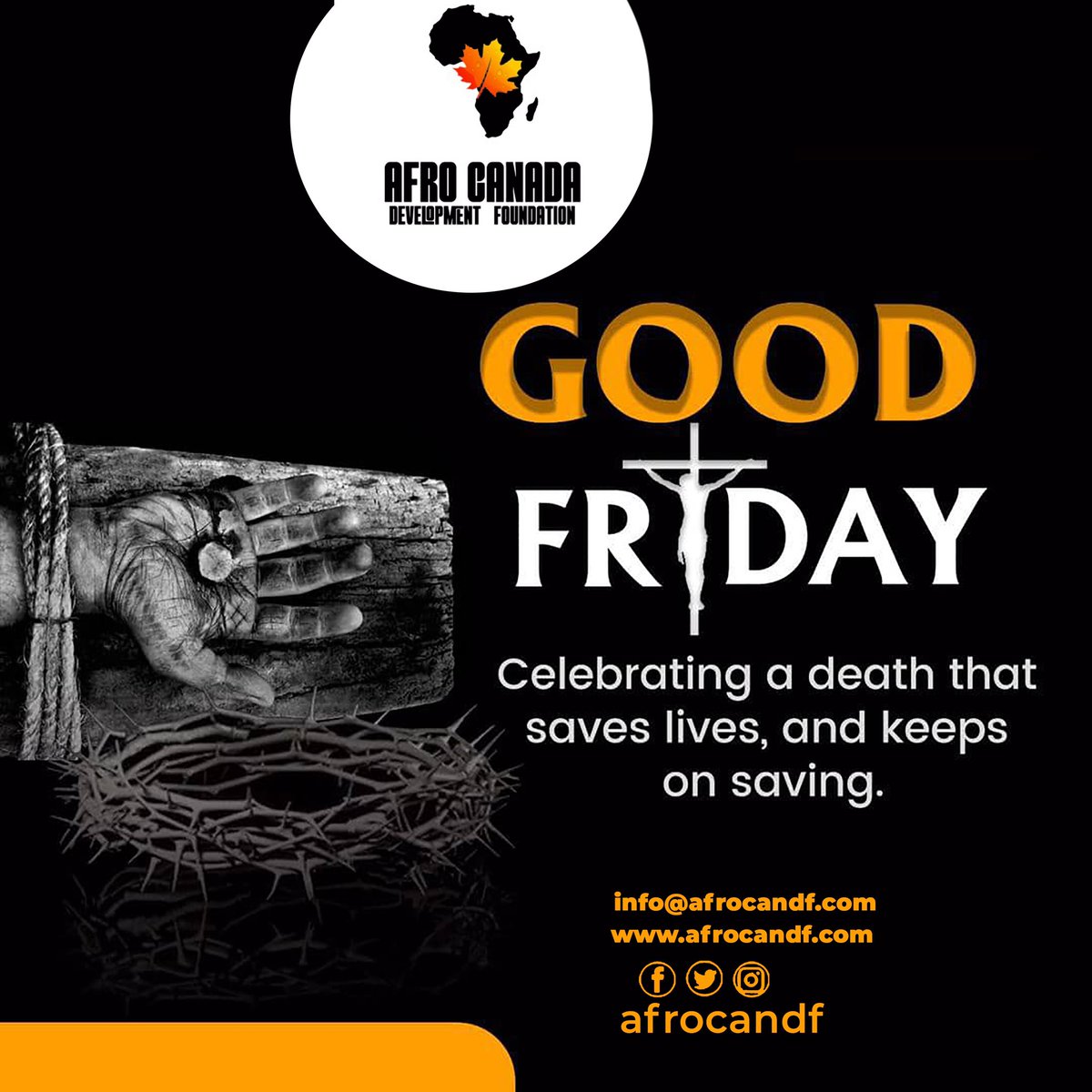 afrocandf's tweet photo. “As we reflect on Good Friday, let us embrace the spirit of sacrifice and renewal. May this day of solemn remembrance inspire us to work together for a brighter future, filled with unity, hope, and compassion. Wishing everyone a blessed and peaceful Good Friday." https://t.co/ctVEb49ByT