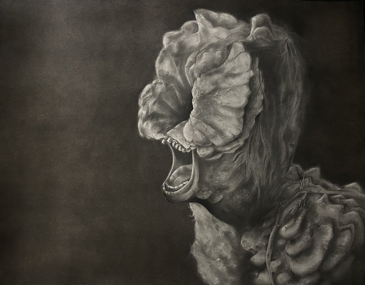 Garrett (exferdarts_ on Instagram) submitted this beautiful, detailed graphite and charcoal illustration of a Clicker from The Last of Us. Share your own Naughty Dog Photo Mode shots, cosplay, tattoos, fan art, and more here: naughty-dog.tumblr.com/ugc