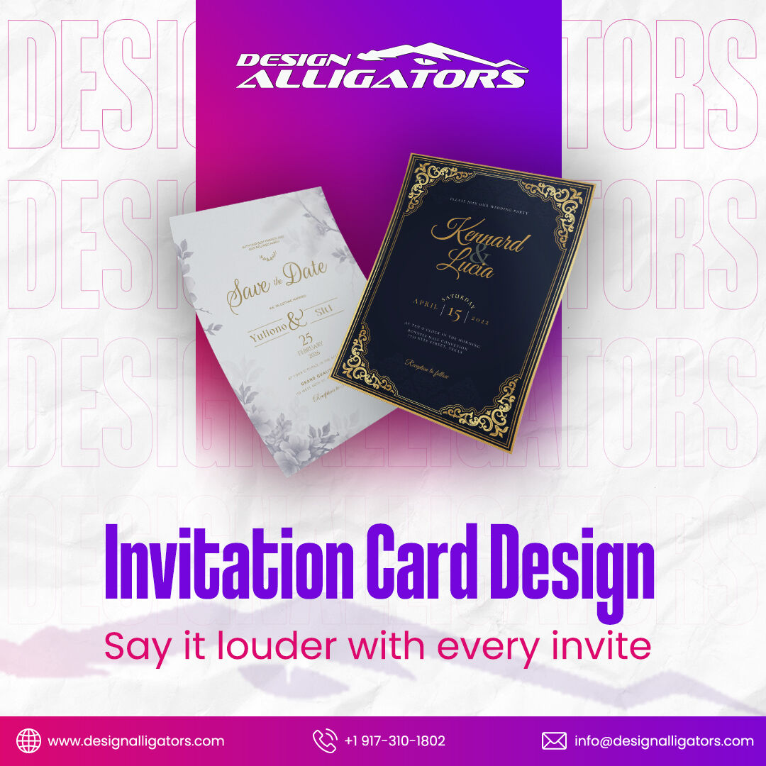 designaligators's tweet image. We don&apos;t just design invitations, we design experiences!  From birthday bashes to Weddings, we&apos;ll craft a one-of-a-kind invite that sets the tone for an unforgettable event.

#DesignAlligators #InvitationDesign #EventPlanning #MakeItMemorable #EyeCatchingInvites