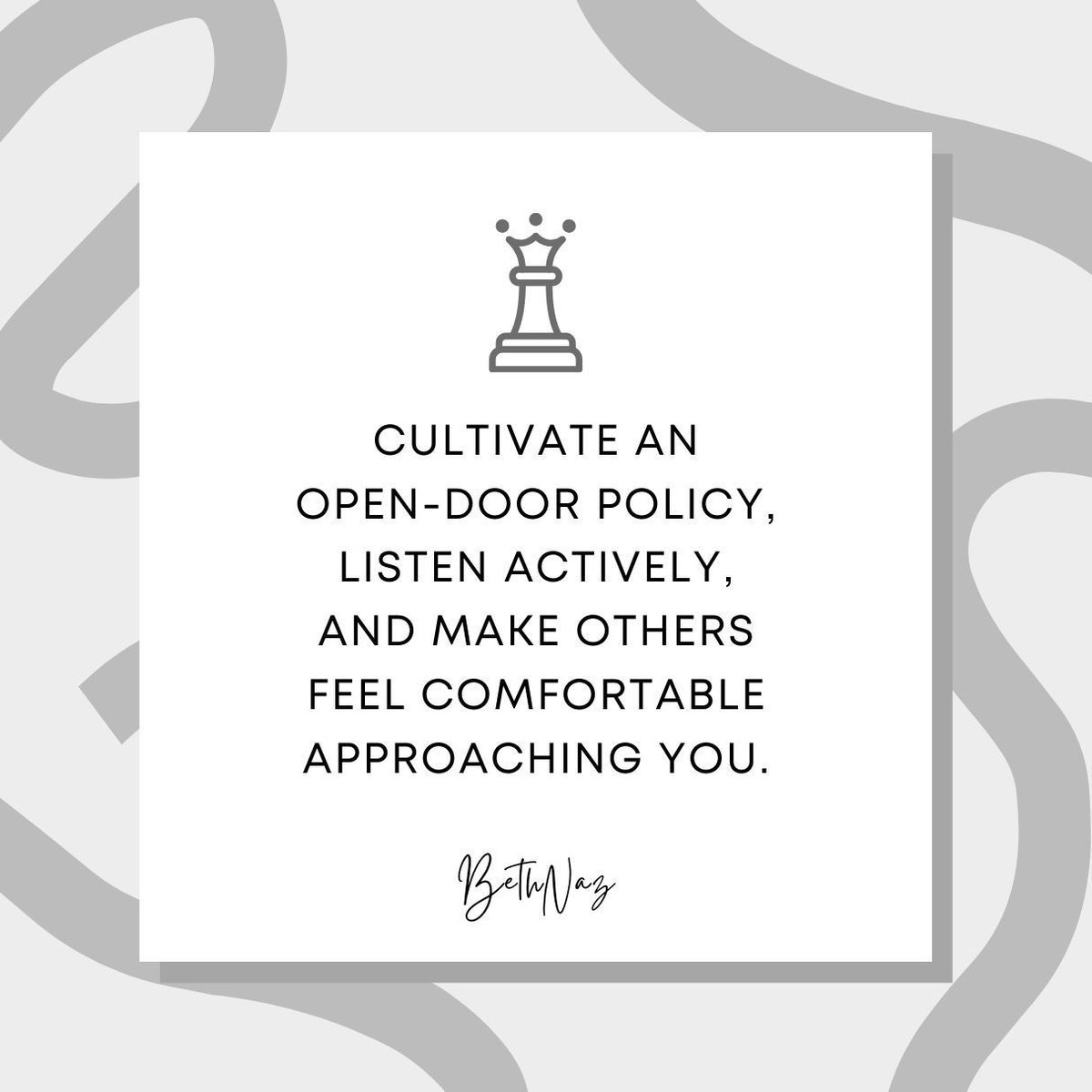 Beth_Naz_'s tweet image. Foster an inclusive environment by keeping your door open, actively listening, and encouraging approachability. 🚪👂 #OpenDoorPolicy #ActiveListening #Approachability
