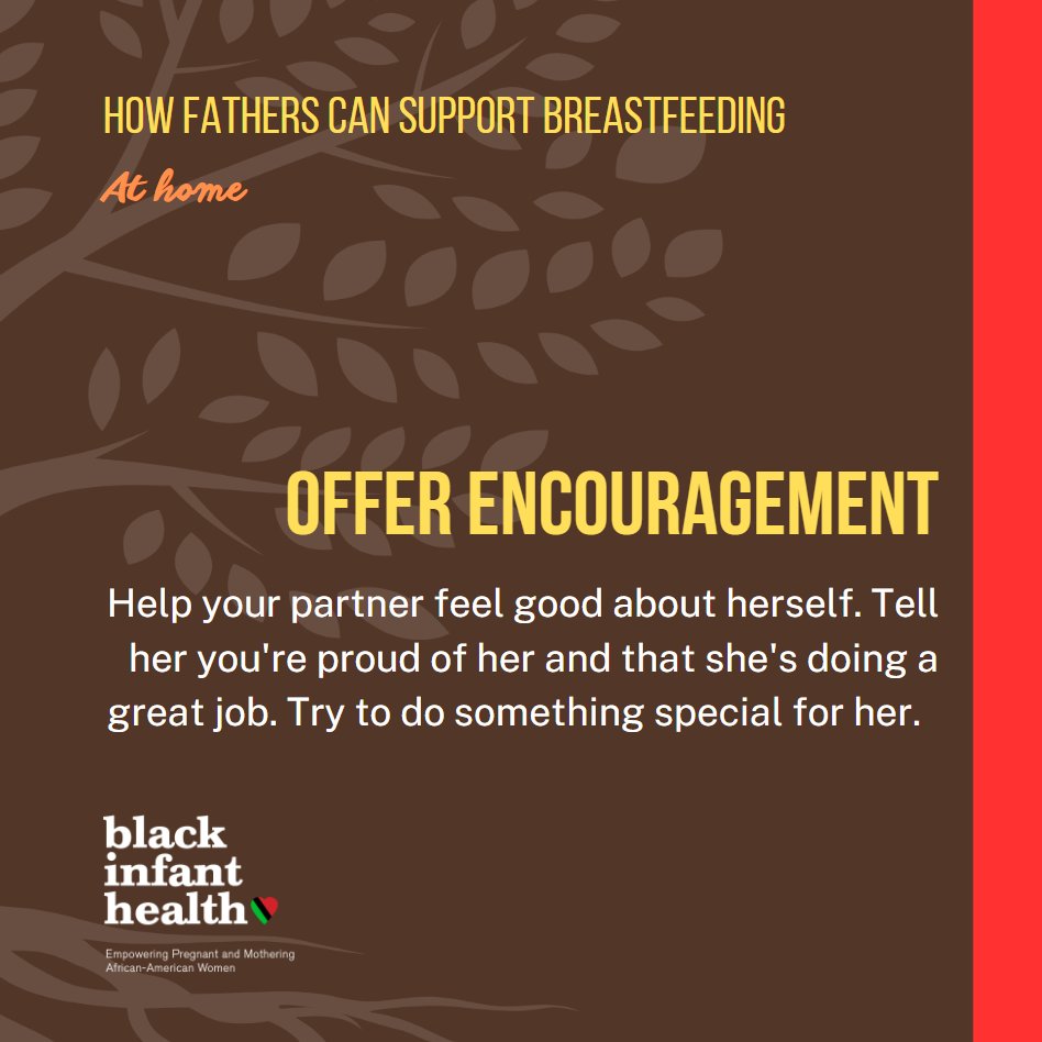 Fathers are an essential part of the village. Dads, here are a few ways you can help when the mother is breastfeeding. Swipe >

#BlackInfantHealth #BlackMaternalHealth #pregnant #infant #newborn #postpartum #prenatalcare #healthequity #perinatalequity