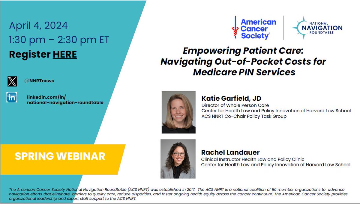 #WebinarAlert! In this @NNRTnews webinar, @HarvardCHLPI’s Katie Garfield & Rachel Landauer will review the new Medicare coverage for PIN, CHI, and SDOH Risk Assessment. 📅: April 4 @ 1:30 p.m. ET Register: zoom.us/webinar/regist…