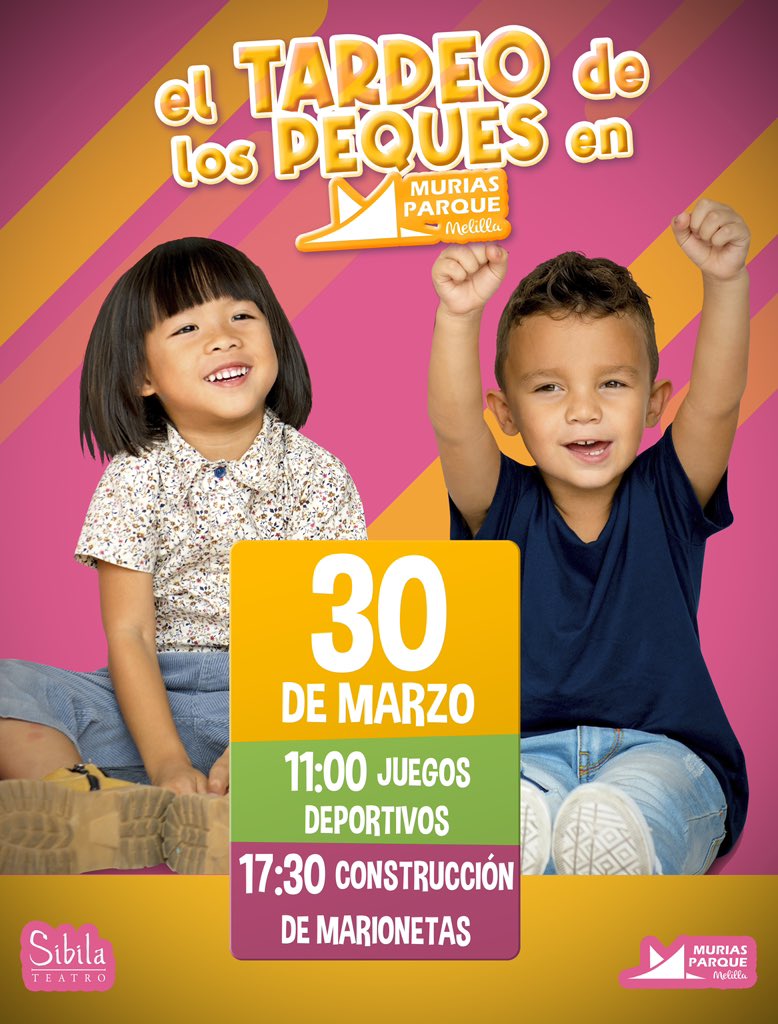 Parque Melilla (@parquemelilla) on Twitter photo 🌟 ¡Seguimos con el tardeo de los peques en <a href="/parquemelilla/">Parque Melilla</a> de la mano de <a href="/sibilateatro/">Sibila Teatro</a> ! 🎉
Este sábado desde las 11:00h comienza la diversión con juegos deportivos. 🏃♂️🏃♀️⚽
Y por la tarde, a partir de las 5:30h no te pierdas nuestro súper taller de construcción de marionetas. 🎭 🌟 ¡Seguimos con el tardeo de los peques en <a href="/parquemelilla/">Parque Melilla</a> de la mano de <a href="/sibilateatro/">Sibila Teatro</a> ! 🎉
Este sábado desde las 11:00h comienza la diversión con juegos deportivos. 🏃♂️🏃♀️⚽
Y por la tarde, a partir de las 5:30h no te pierdas nuestro súper taller de construcción de marionetas. 🎭