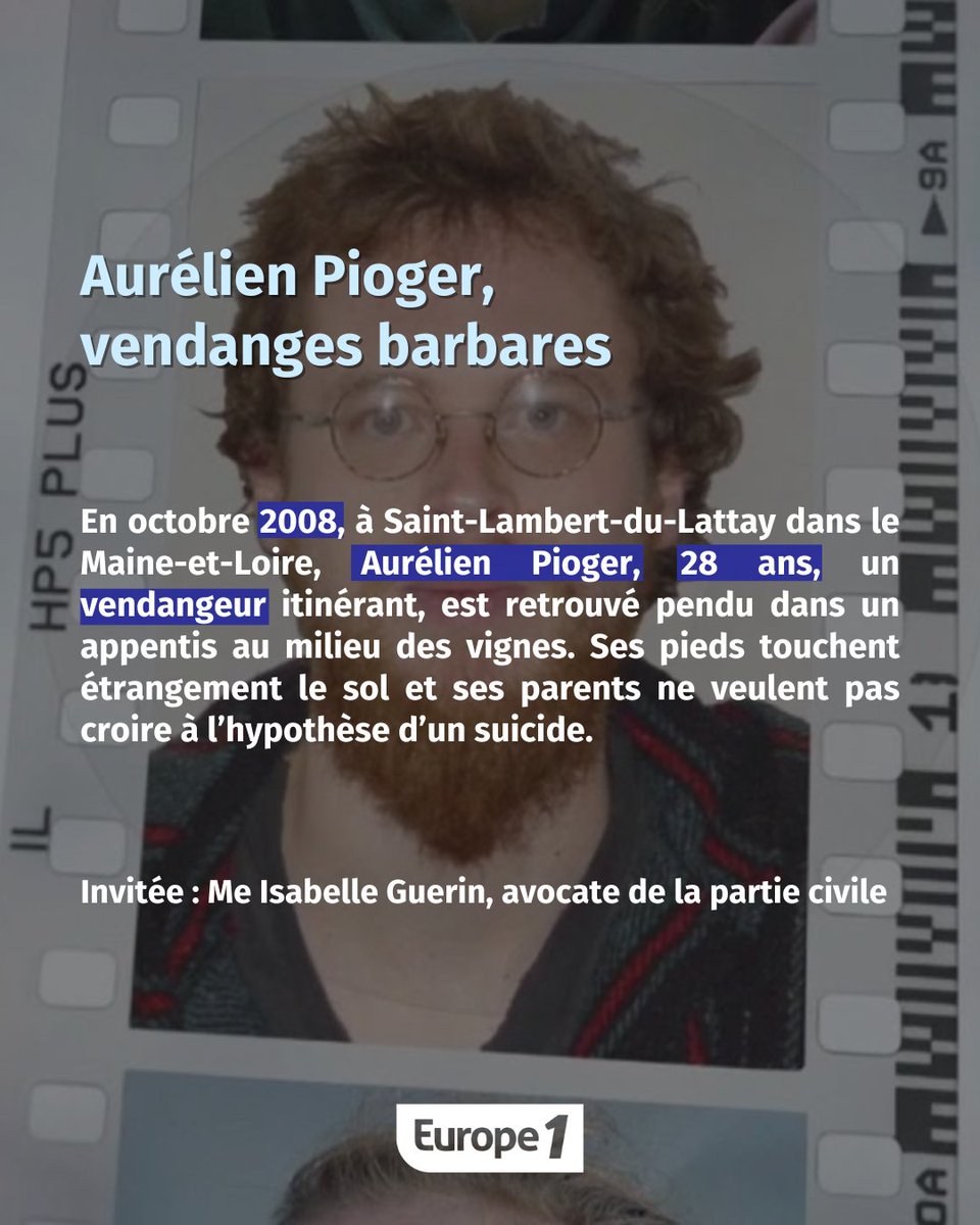 👉 Aurélien Pioger, vendanges barbares 📍6h #podcast 📍14h @europe1 Octobre 2008, Aurélien Pioger, 28 ans, est retrouvé pendu dans un appentis au milieu des vignes. Invitée : Me @IGuerin_Avocat, avocate de la partie civile. @hondelatte #hondelatteraconte