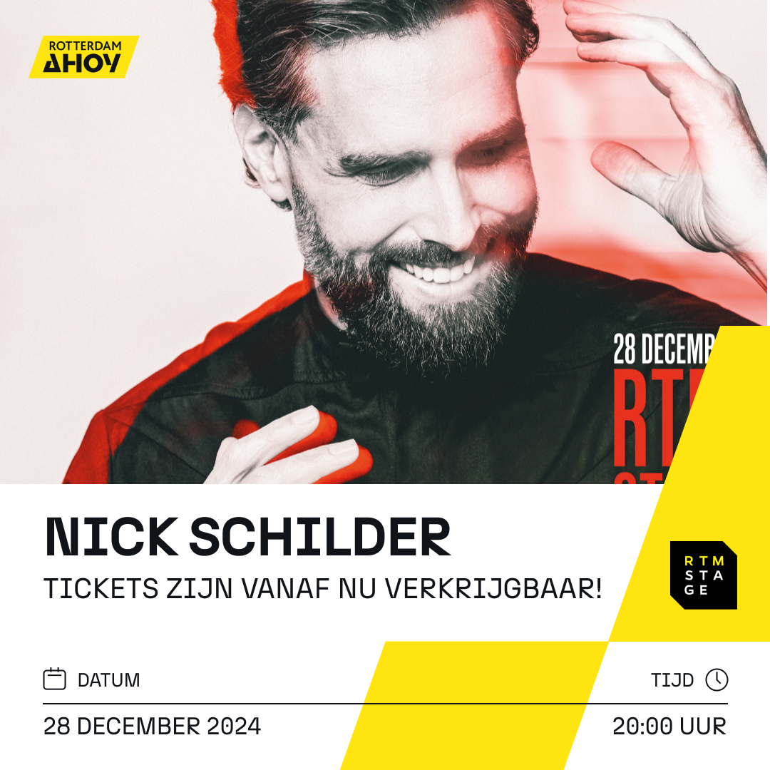 Eind dit jaar staat Nick Schilder met zijn eerste soloconcert in RTM Stage! Kun jij niet ook wachten? 🤩 Kom alvast in de stemming met zijn nieuwe EP Dancin’ Alone ❤️ Tickets zijn vanaf nu verkrijgbaar via ntk.nl #rotterdam #ahoy #rtmstage #nickschilder #tickets