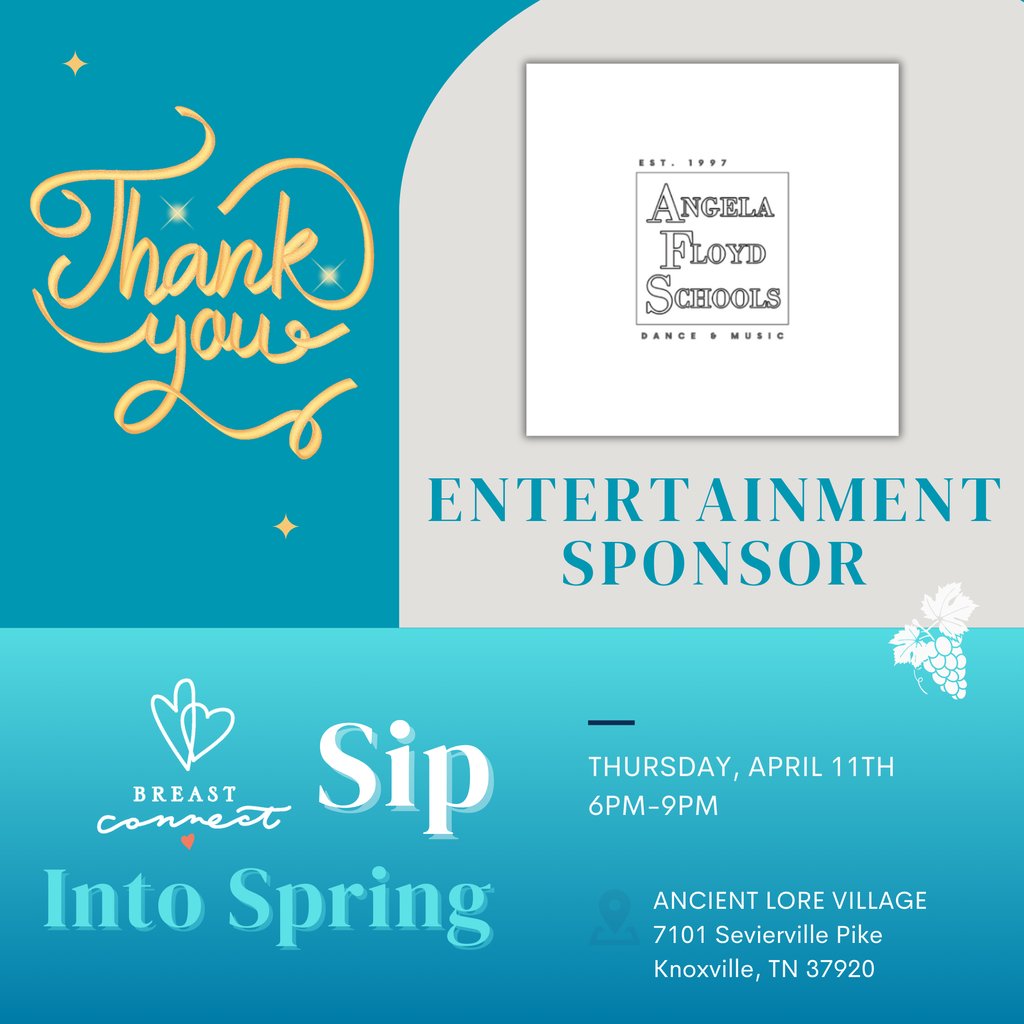 Thank you to Angela Floyd Schools for being our Entertainment Sponsor for Sip Into Spring! Your support means a lot! And Meredith Cabe Music will be performing at our event! 🎷 Learn more here: auctria.events/BC_SipIntoSpri…. #breastcancer #survivorhelpingsurvivor #fundraiser