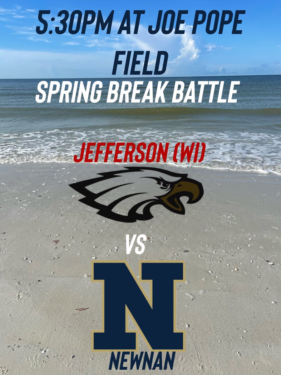 Baseball before the beach. We welcome our friends from Wisconsin to Newnan today. @NewnanATMed @NewnanSTRENGTH @NewnanAthletics @CowetaScore @NTHSports @GoJHSEagles @GregFeatherston