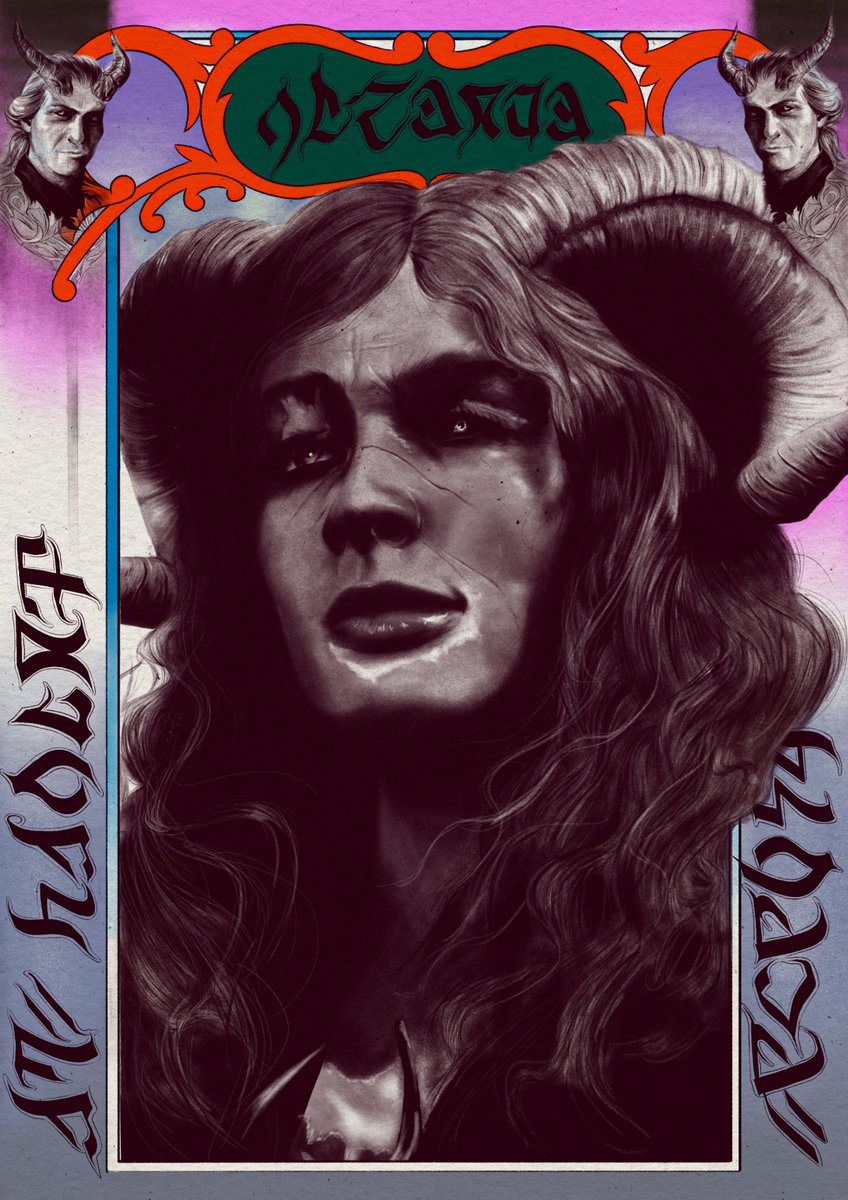 deadfiance's tweet image. Graphite, digital color, A4 21 x 29.7 cm  #rolanartcontest
Infernal text: Rolanda, The Strong Survive