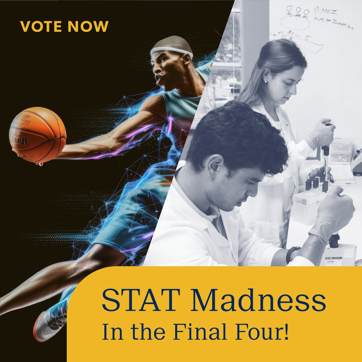 We made it to the Final Four in Stat Madness! Our wastewater teammates at Baylor College of Medicine are now facing off against NYU - help us clinch a berth in the final! Vote for Baylor at statnews.com/feature/stat-m…