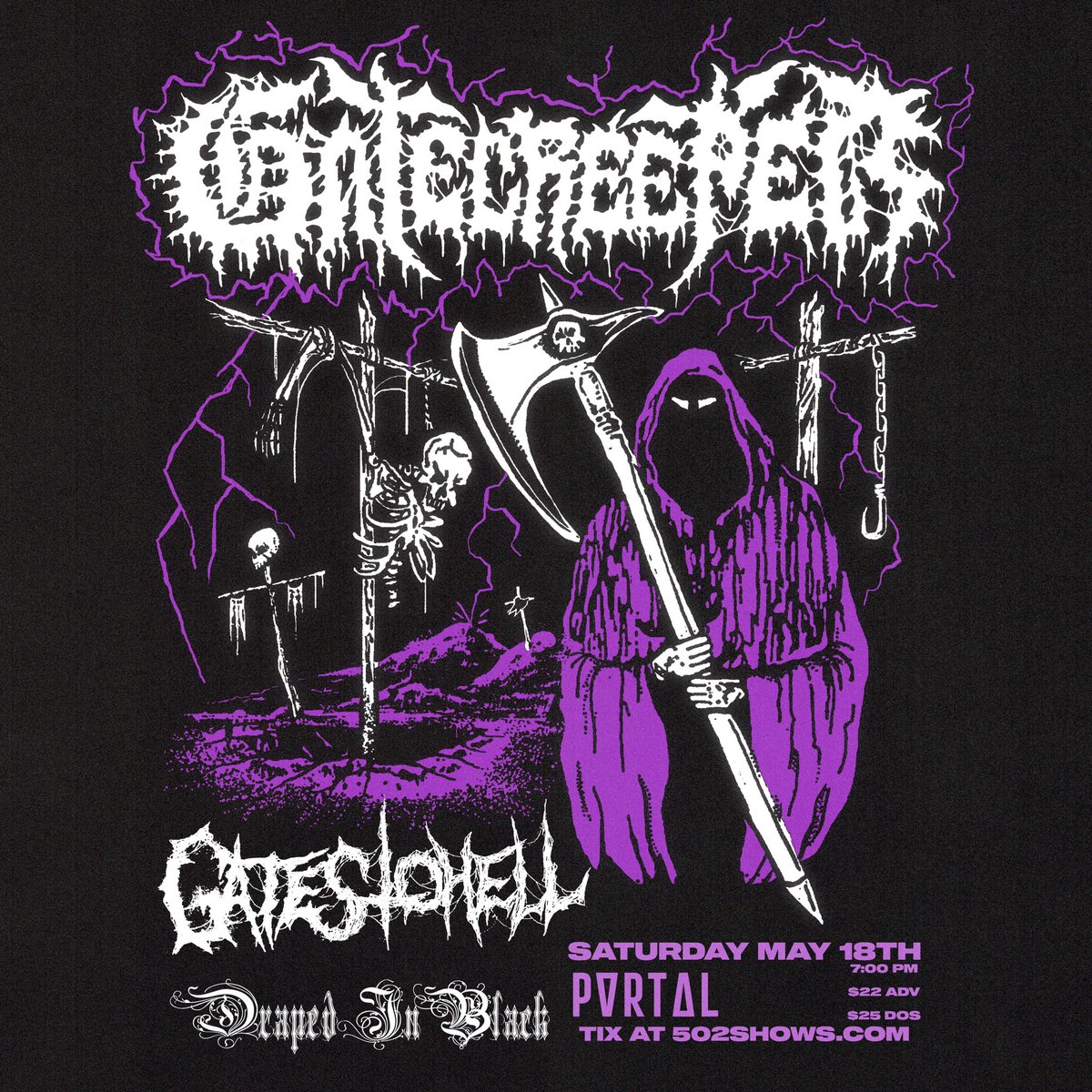 ON SALE NOW: @Gatecreeper, @Gates2Hell502, and Draped In Black at PORTAL. wl.seetickets.us/event/Gatecree…