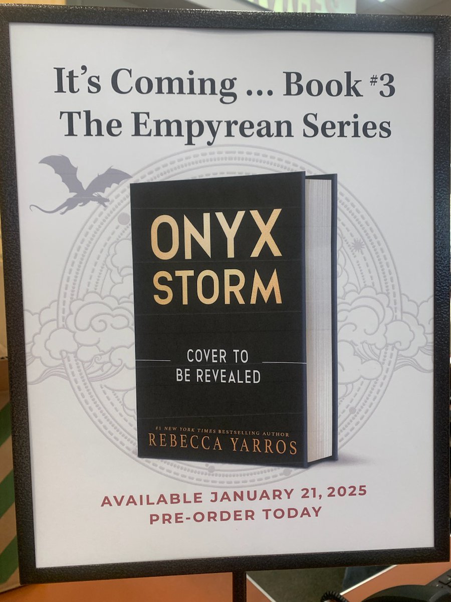 BNReading's tweet photo. Onyx Storm, the third book by @RebeccaYarros in the Empyrean series, is available for pre-order, including the regular and deluxe limited edition hardcovers! Don't forget to stop at #BNReading to pick up the first two books in this dragon-filled series!
#IronFlame #FourthWing https://t.co/8pgxf0AJe6
