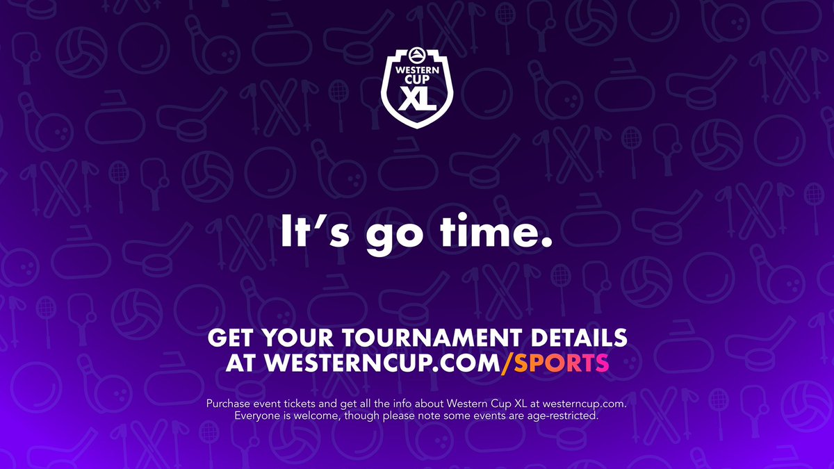 LET THE GAMES BEGIN! 
 
Today's the day. Rise and shine bright in your tournaments—we'll be cheering you on all weekend from the sidelines! 
 
Get your sport info and the full event schedule at westerncup.com (and DM us for anything else you’re curious about!).