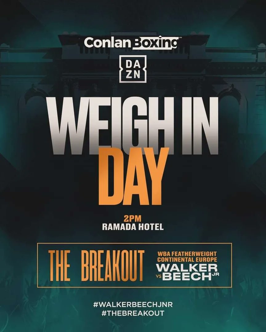🥊 <a href="/JamesBeech97/">#teambeech</a> weighs in at a trim and ready 125.4lbs ahead of tomorrow nights WBA Featherweight Continental clash with Kurt Walker over in Belfast on @ConlanBoxing show.

Go well Beechy!

Catch the fight live on @daznboxing

#boxing