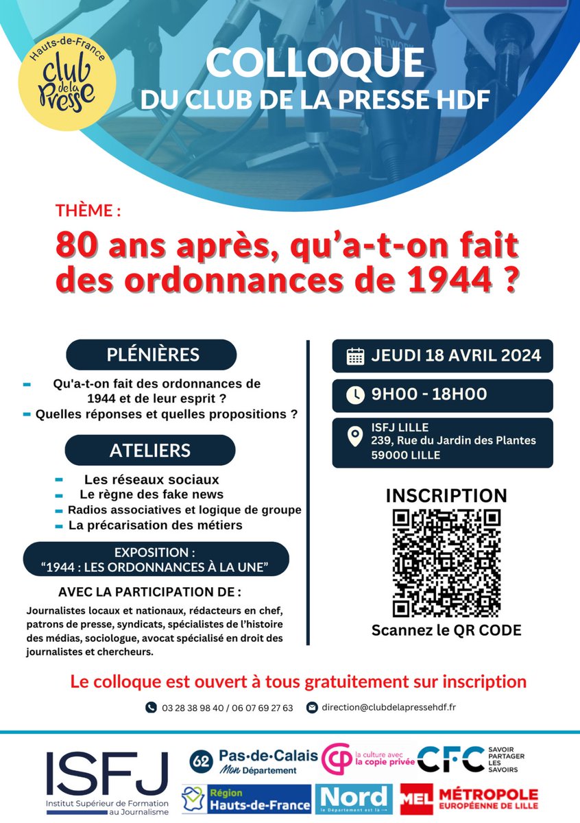 Faouzia2AA's tweet photo. 80 ans après, qu’a-t-on fait des ordonnances de 1944 ? 18 avril 2024 à l'ISFJ - Institut Supérieur de Formation au Journalisme
@jmcharon @EvenoPatrick @Alexlevrier @trentesaux 
 JP Visse @BertrandBu30254 @BertrandLefebv4 

Vous inscrire ici : https://t.co/rj3LMjzaeV https://t.co/Mbl8B8UiV9