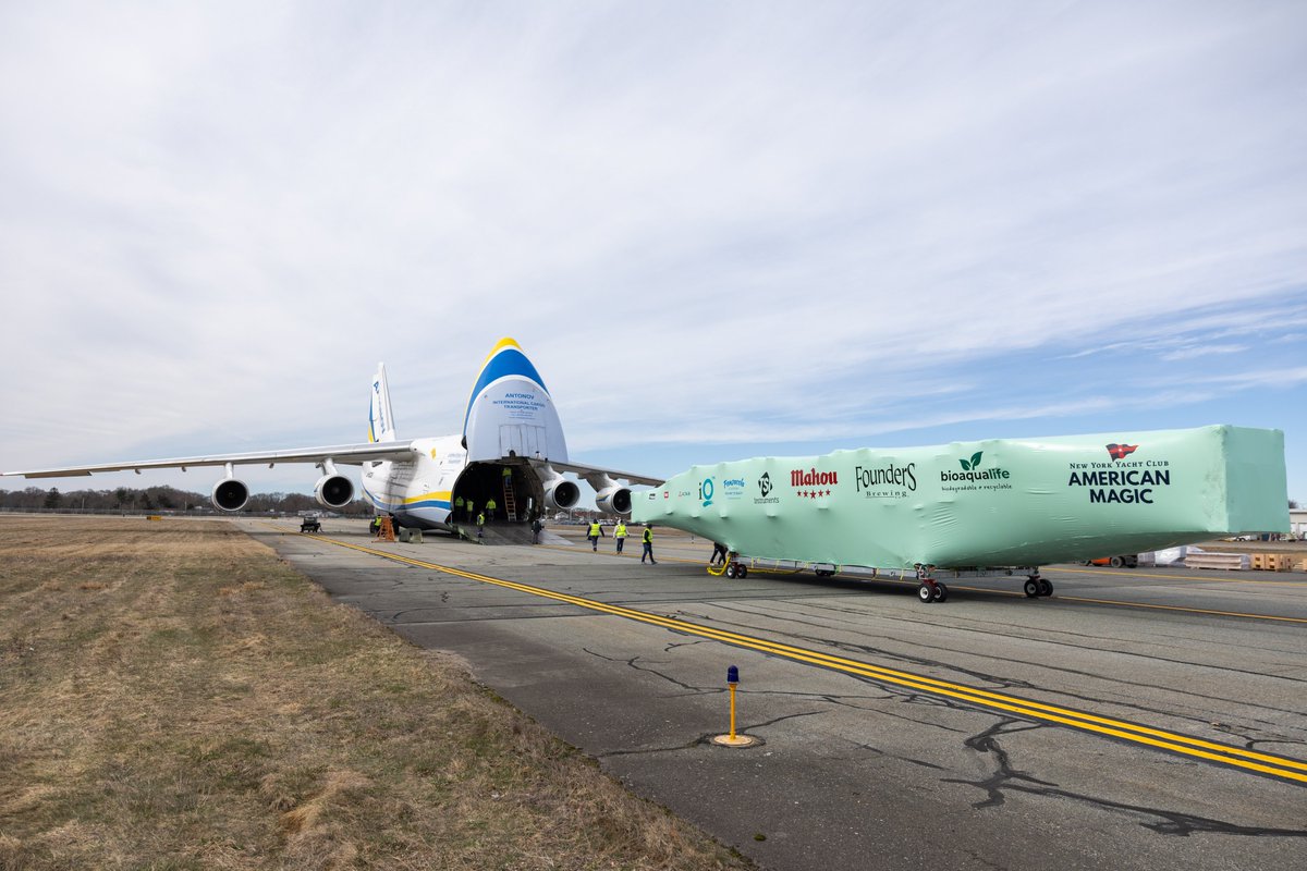 Boat 3 has completed its journey from Portsmouth, Rhode Island, to Barcelona, Spain. Over 70,000 hours have gone into crafting B3 to the highest standards. The boat's transportation involved meticulous planning and coordination, including loading onto an #Antonov AN124 for a…