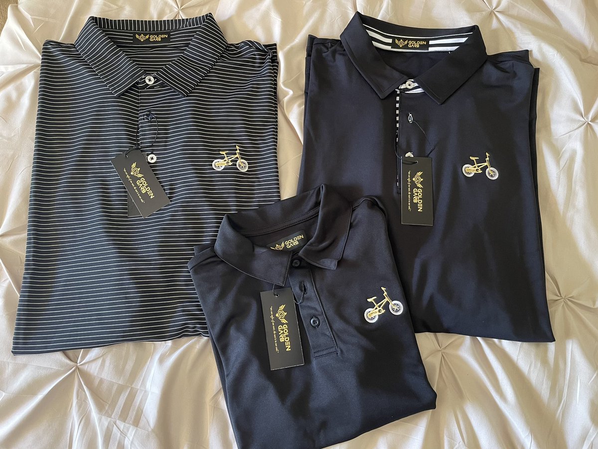 GoldenGarb's tweet photo. Polos are in! Top 2 are adult sizes. Bottom is kid sizes. Please send me a PM if interested to confirm size availability. https://t.co/SJgGbNv4NL