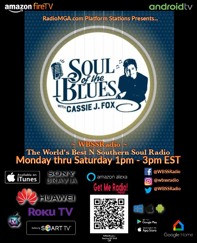 CassieJFox's tweet photo. #SixDaysAWeek Mon-Sat @ 1-3pm EST The syndicated show "Soul Of The Blues With Cassie CJ Fox" WBSS Radio. Listen: https://t.co/ldhw5vJwY4 #WBSSRadio #Lit #Lunchhour #SouthernSounds #SouthernCharm #SOTB #RadioMGA #CassieJFox #GrownFolksMusic