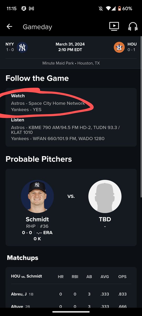 nickcm33's tweet photo. Three days in a row and three different services I need to pay for to watch. It's no wonder kids are losing interest in baseball, you make it so easy @MLB https://t.co/VWscQQ6BwN