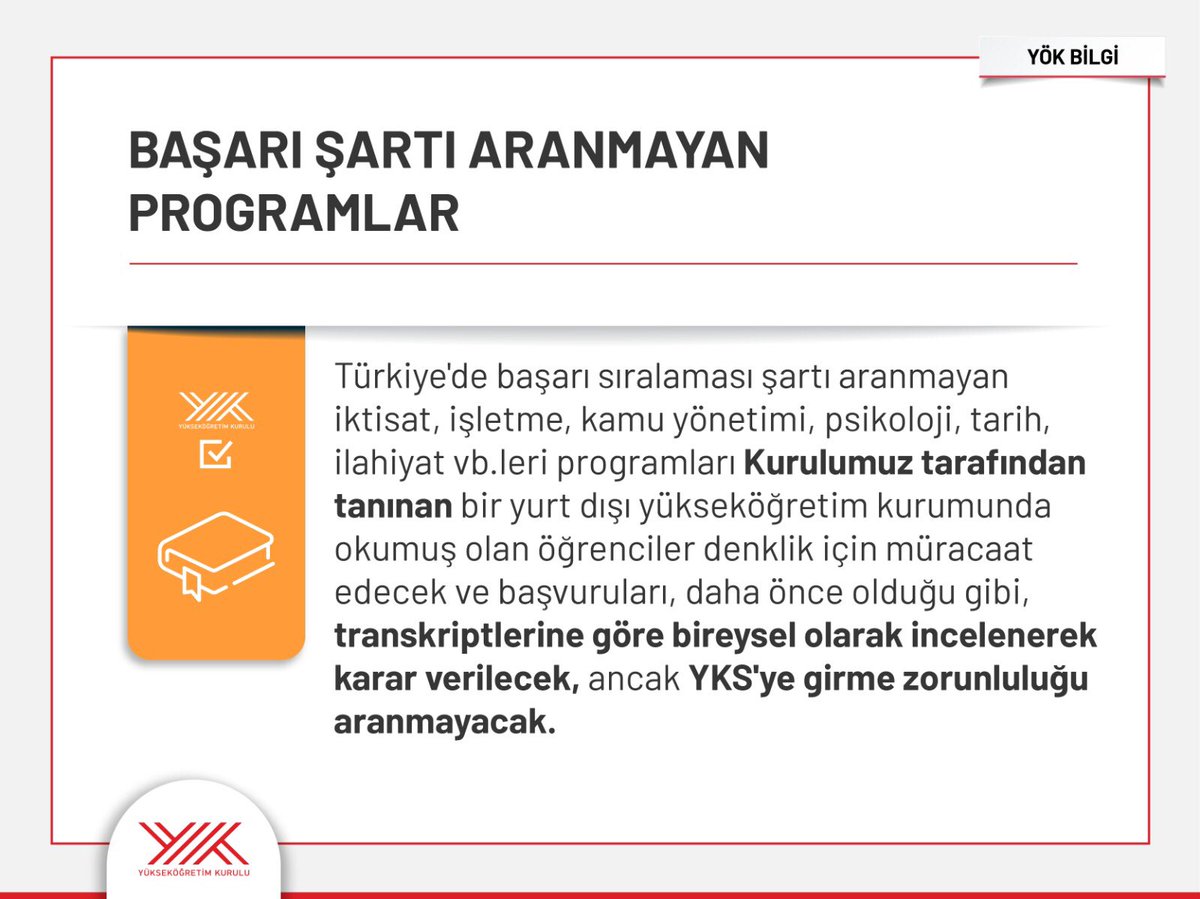 Yükseköğretim Kurulu olarak Yurtdışı Yükseköğretim Diplomaları Tanıma ve Denklik Yönetmeliği’nde yapılan değişikliğin uygulanmasında ortaya çıkan tereddütlerin giderilmesi için uygulama usul ve esaslarını yayımladık. yok.gov.tr/Sayfalar/Haber…