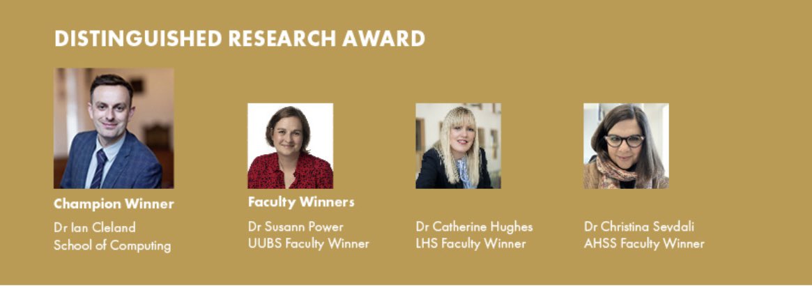 Congratulations to Dr Catherine Hughes for winning the Distinguished Research Faculty Award for her research in #nutrition and healthy #ageing & the #TUDA project