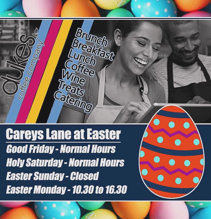 Careys lane open most of the weekend. City Gate closed until Tuesday 2nd April #HappyEasterWeekend folks!