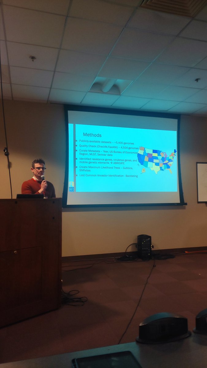 Now, our second session moved from Microbiomes to Bacterial population and Maitiu from UAlbany is presenting his work on Salmonella Enterica in USA.
