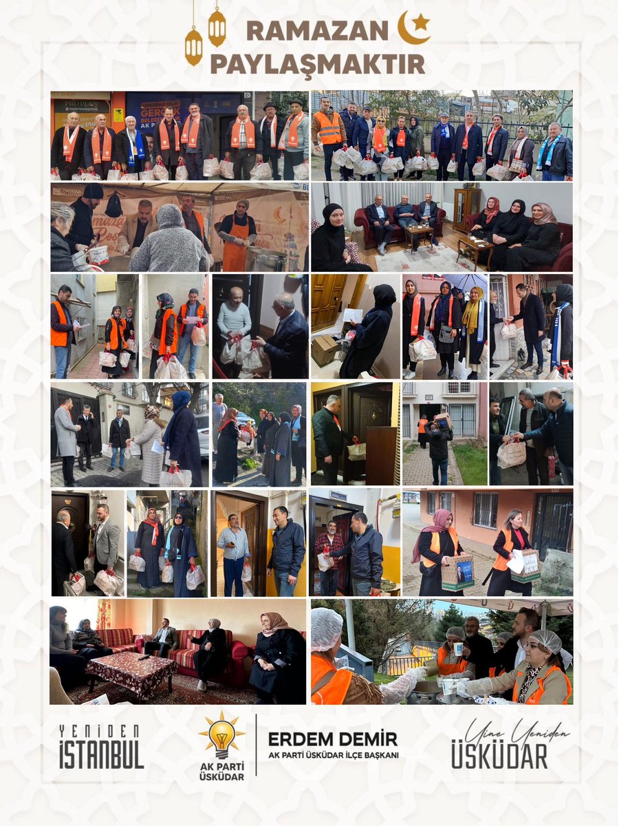 “Biz bu aziz millete hizmetkar olmaktan, milletimize aşkla hizmet etmekten şeref duyuyoruz.” 🇹🇷

📌 Yemek Dağıtımlarımız 🥣
📌 Gönül Sofralarımız 🍽️
📌 Erzak Dağıtımlarımız 📦

Üsküdar’da Ramazan bir başka🌙 

#Yenidenİstanbul 
#YineYenidenÜsküdar

<a href="/osmannnurika/">Osman Nuri Kabaktepe</a>
<a href="/hilmiturkmen34/">Hilmi Türkmen</a>