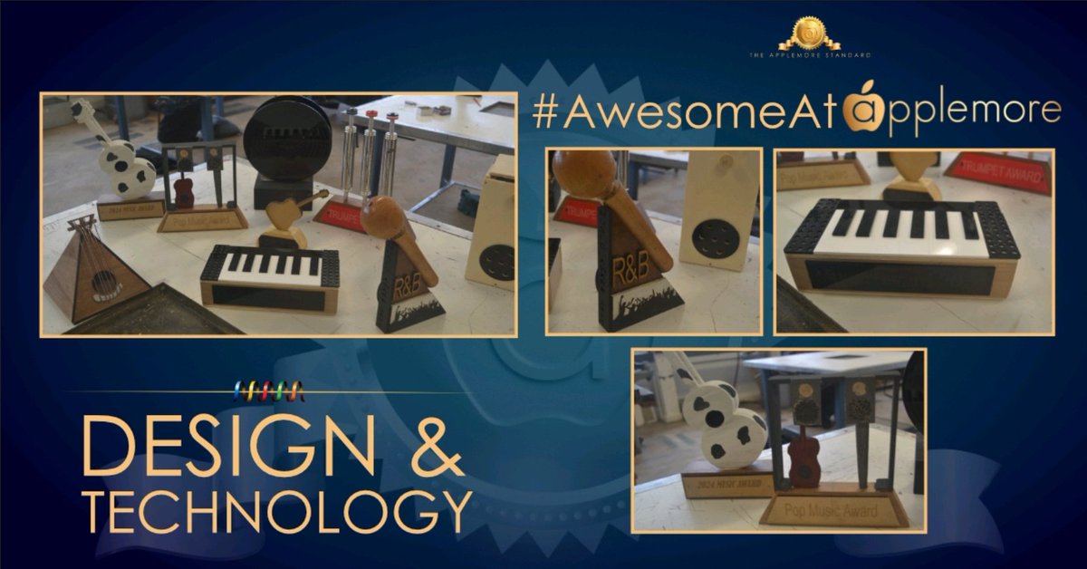 D&amp;T | Some incredible effort from our Yr.10 students in the last few weeks, making music awards. What do you think? #AwesomeAtApplemore 🏆🪚