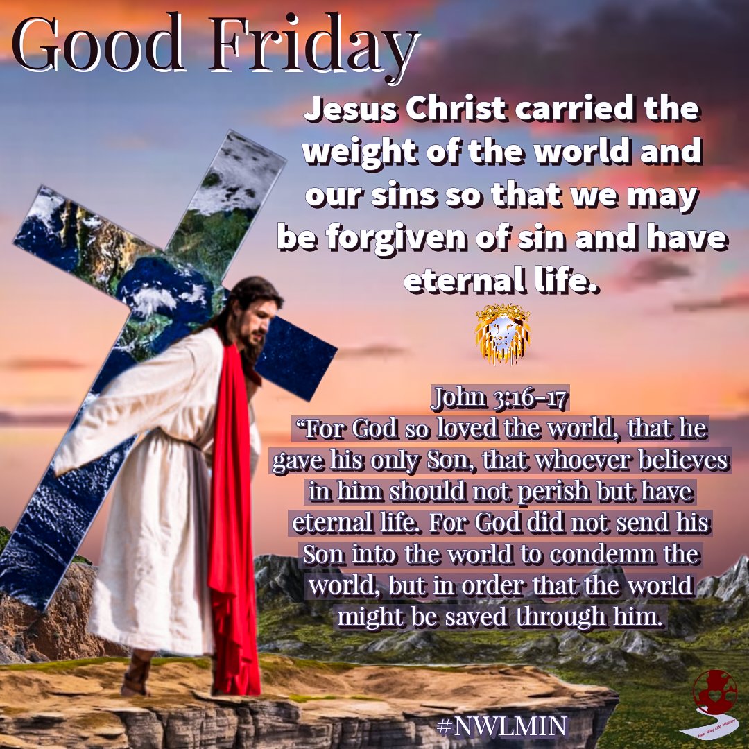 Happy #GoodFriday as we honor and recognize this day when the most epic event took place for all humanity take a moment and thank God for his son #JesusChrist who carried the weight of the world and our sins so that we may be forgiven of #sin and have #eternallife. John 3:16-17