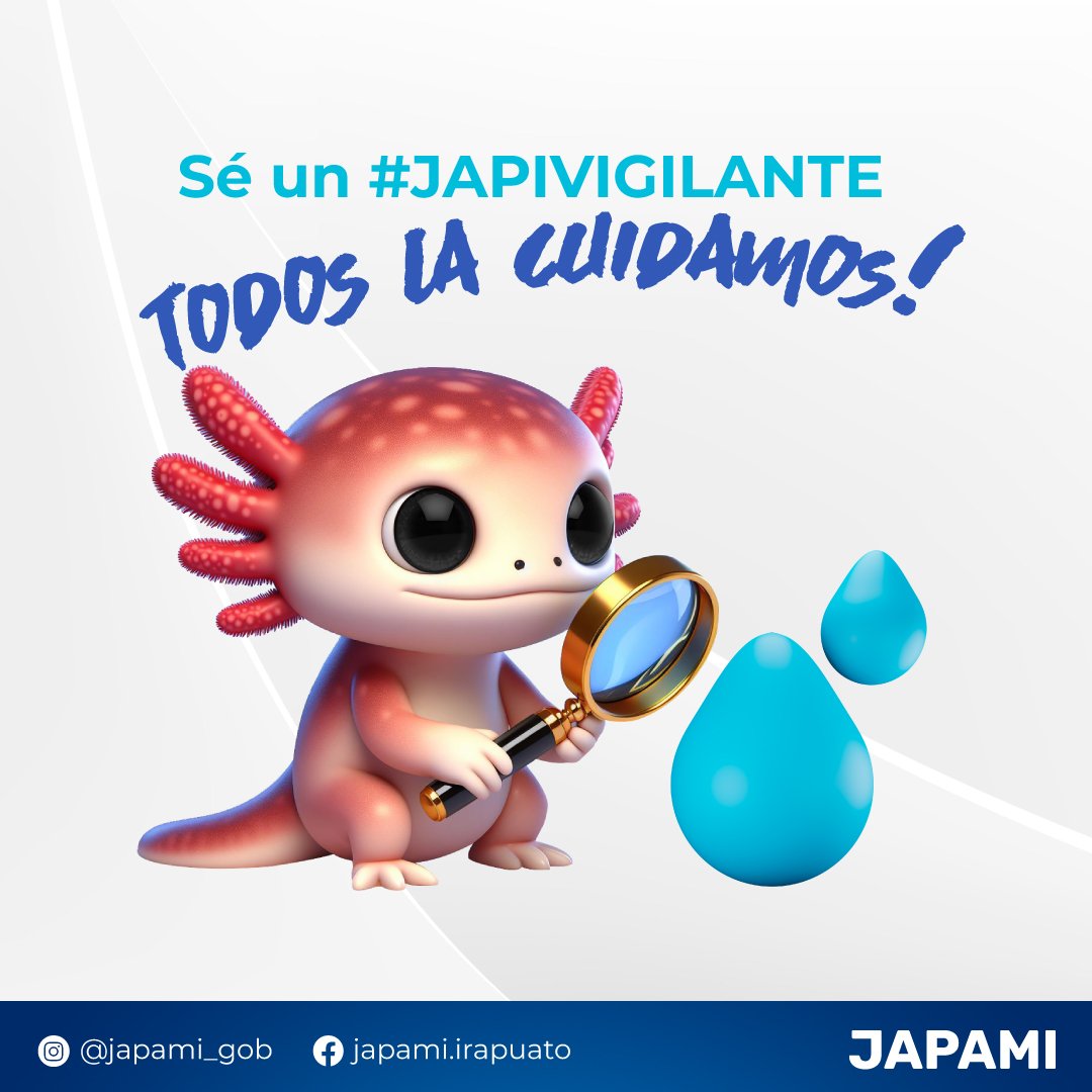 Todos somos #Japivigilantes del agua. 🕵️‍♀️ En estos días, recuerda hacer un uso moderado del agua. 💧