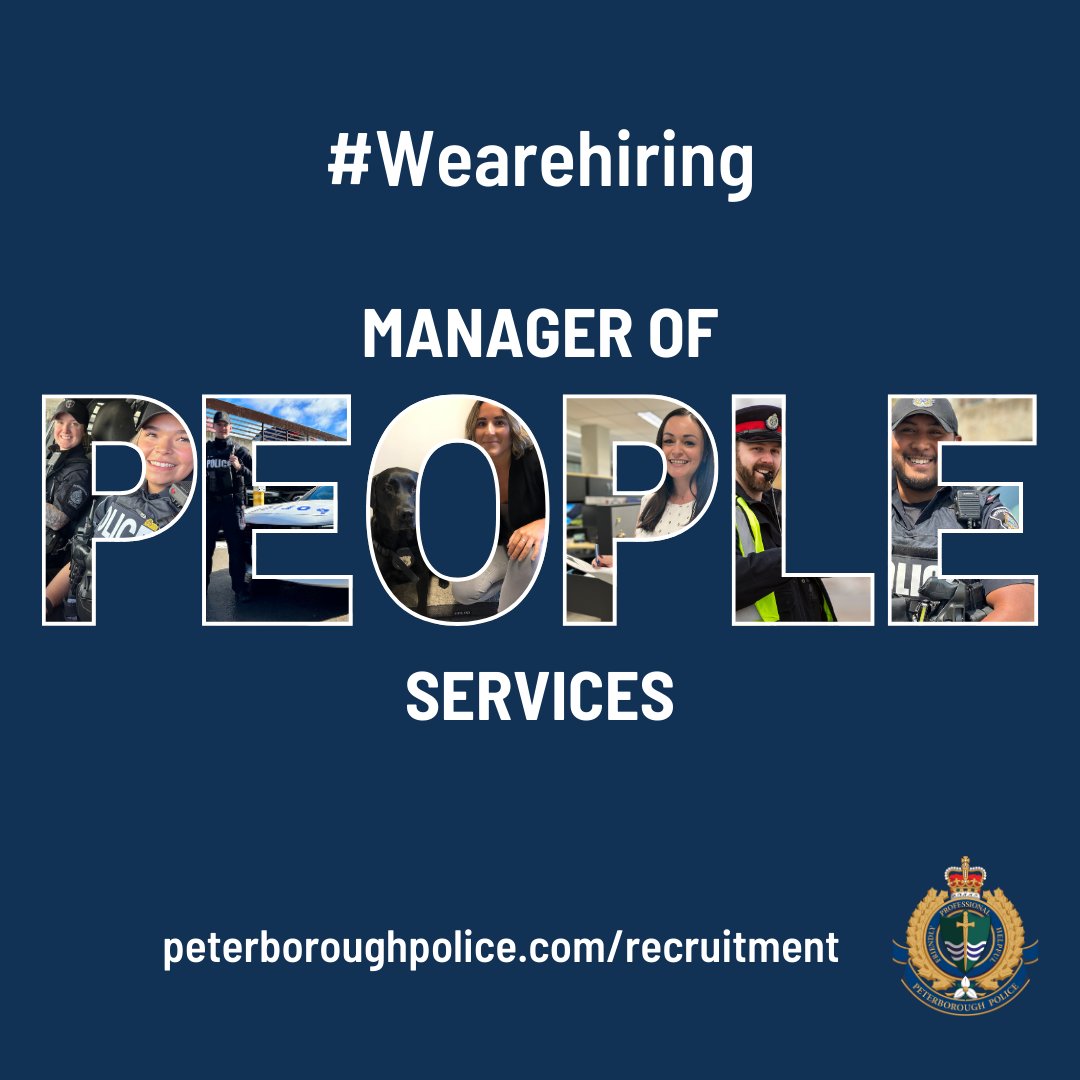 #areyouready ➡️We are hiring for a Manager of People Services. #joinus #startyourstory Learn more about how to apply: peterboroughpolice.com/recruitment