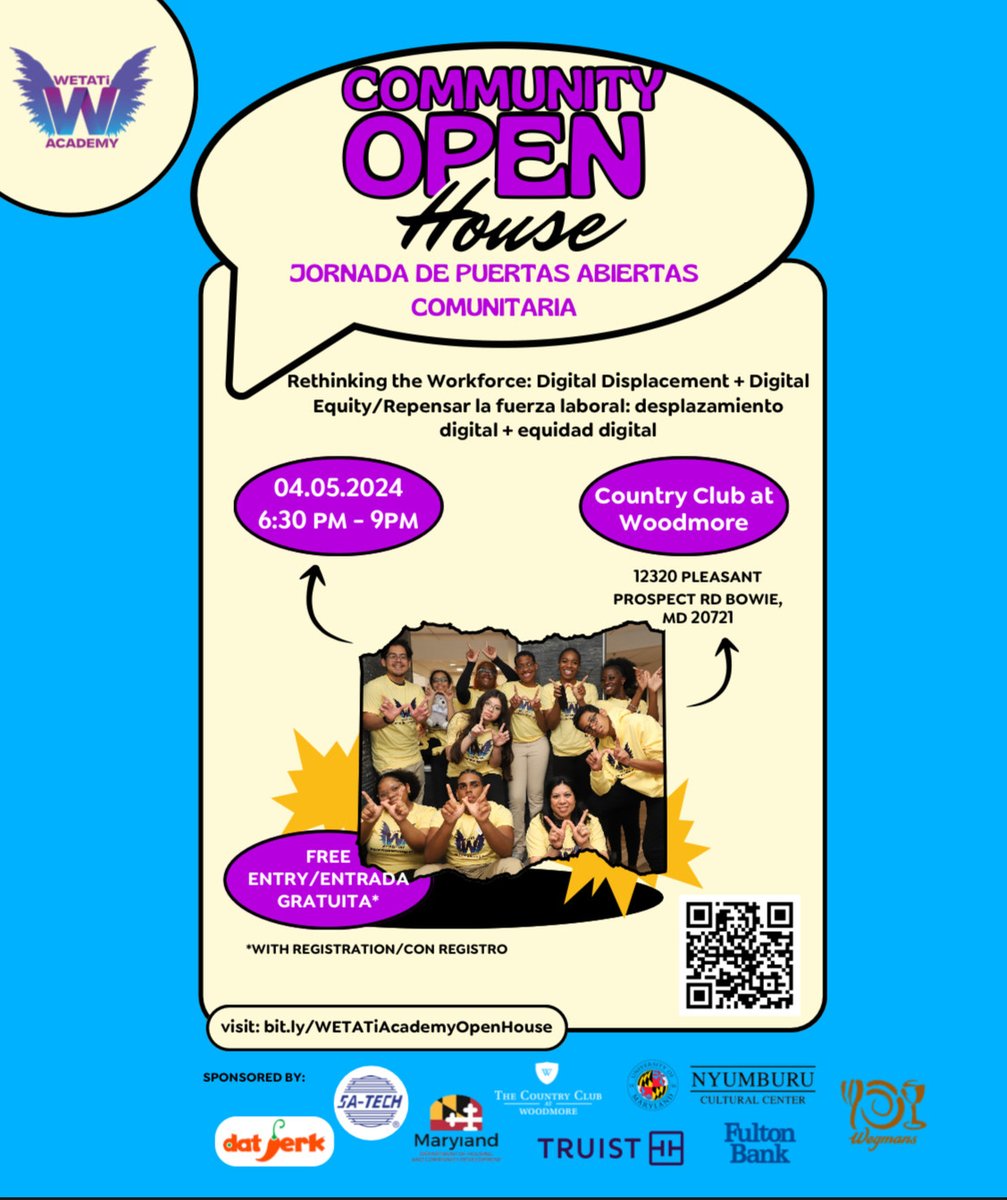 Be sure to hear the Honorable Prince George's County Maryland Council Member Eric Olson speak at our bi-annual Community Open House on Friday, April 6th, at The Country Club at Woodmore in Bowie, Maryland. Scan the code on the flyer or visit our website to register! #WETATiPower