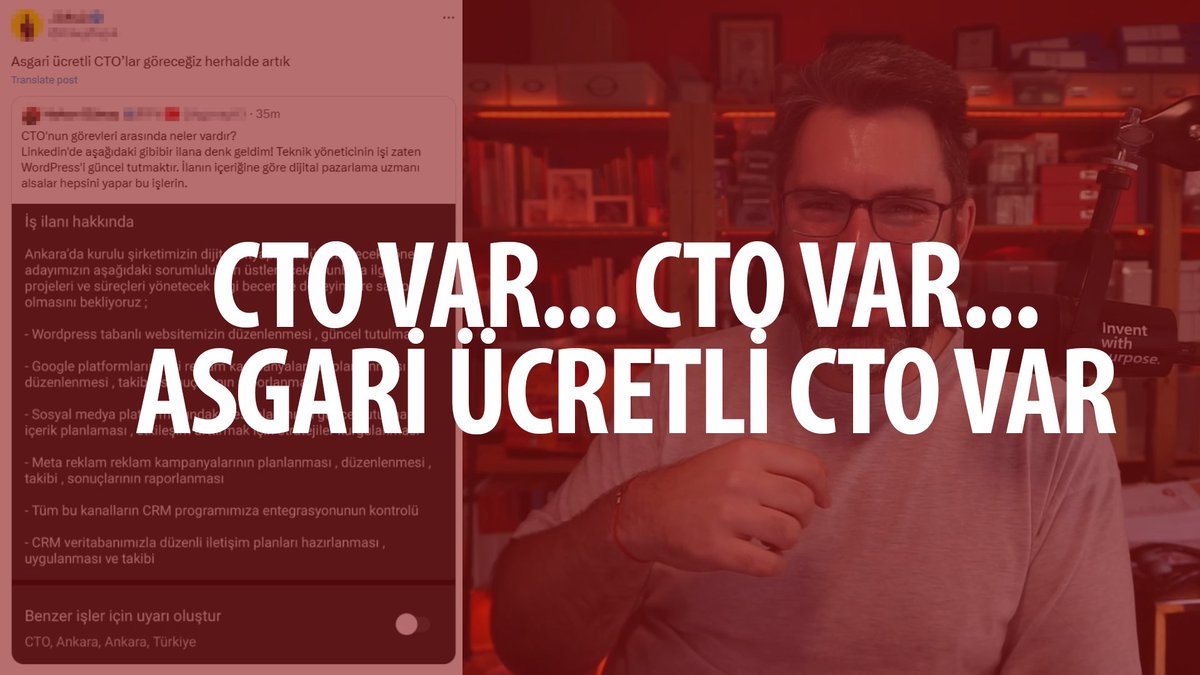 CTO var... CTO var... Asgari ücretli CTO var... youtu.be/2Umub34UO54