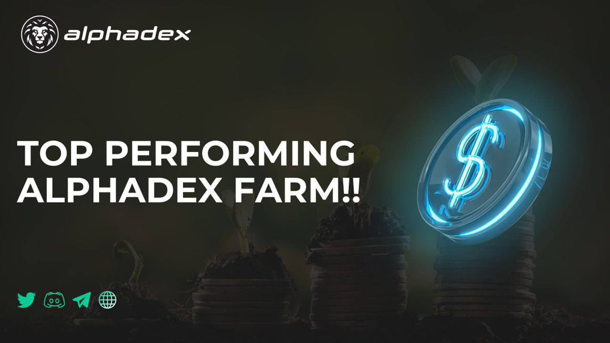 🚀 Top Performing Alphadex Farm ⚡️ Roar Farms - #BUSD/#USDC 📈 Get 32.41% APR (As of today) 💰 Alphadex Farms could be a way for you to dramatically increase your rate of return. 🙌 So make sure you don’t miss this opportunity of making passive income.