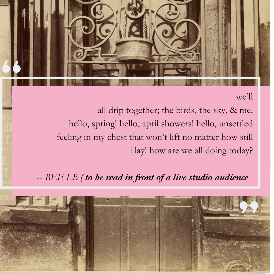 Issue 2 Poet: BEE LB! Read: engineidling.net/current #litmag #litmags #poetrypublishing #poetrymagazine #zine #writingcommunity #poetsoftwitter #poetrycommunity #literarymagazine #literarymagazines #literaryzines #writerscommunity #poetry #Writer #literaryjournal #authorcommunity