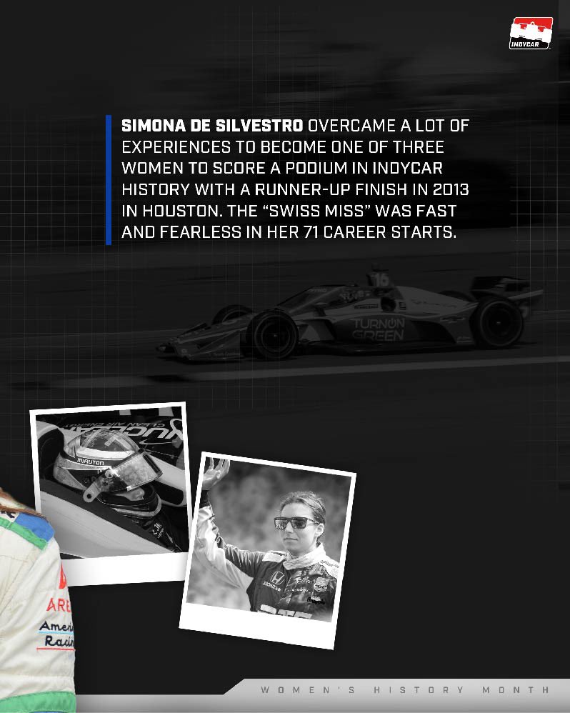 Fast and fearless.
 
That's the Swiss Miss 🚀
 
#INDYCAR // #WomensHistoryMonth