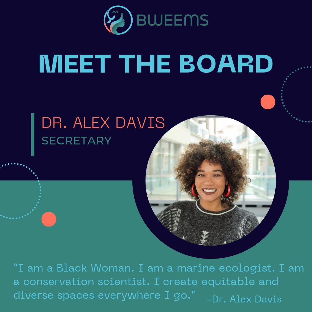 BWEEMS (@official_bweems) on Twitter photo Meet the BWEEMS board! Here is our secretary, Dr. Alex Davis! She is a postdoctoral fellow at UCLA and a aquatic invasive species ecologist! Meet the BWEEMS board! Here is our secretary, Dr. Alex Davis! She is a postdoctoral fellow at UCLA and a aquatic invasive species ecologist!