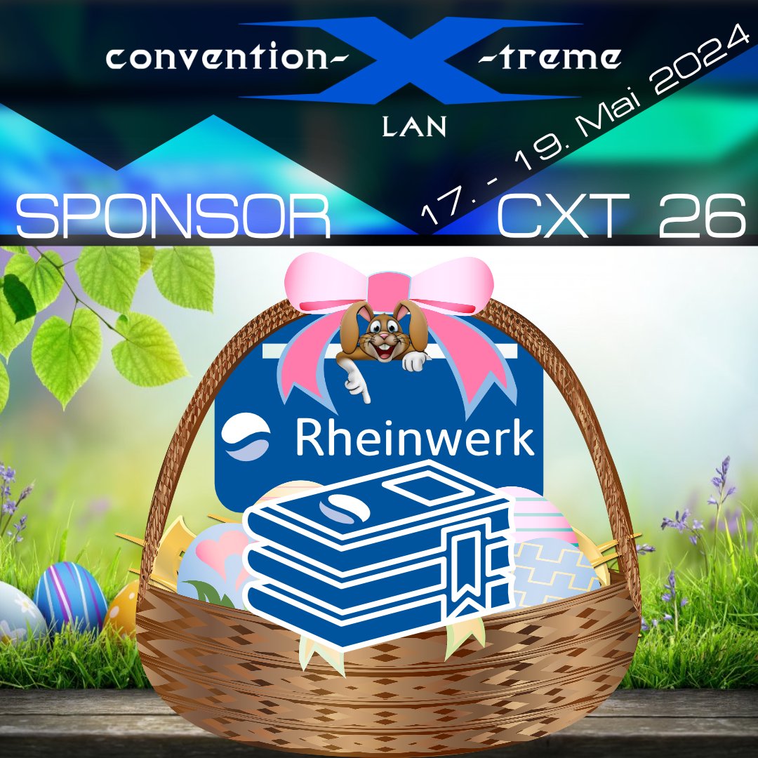 Convention-X-Treme (@cfkn) on Twitter photo #sponsor #cxt26 #bestelan #rheinwerkverlag
In deinen Osterkorb passen doch sicherlich noch Bücher, oder?
<a href="/rheinwerkverlag/">Rheinwerk Verlag</a> liefert dir das passend als Sponsor zur CXT 26: Jäger des verlorenen Internets #sponsor #cxt26 #bestelan #rheinwerkverlag
In deinen Osterkorb passen doch sicherlich noch Bücher, oder?
<a href="/rheinwerkverlag/">Rheinwerk Verlag</a> liefert dir das passend als Sponsor zur CXT 26: Jäger des verlorenen Internets