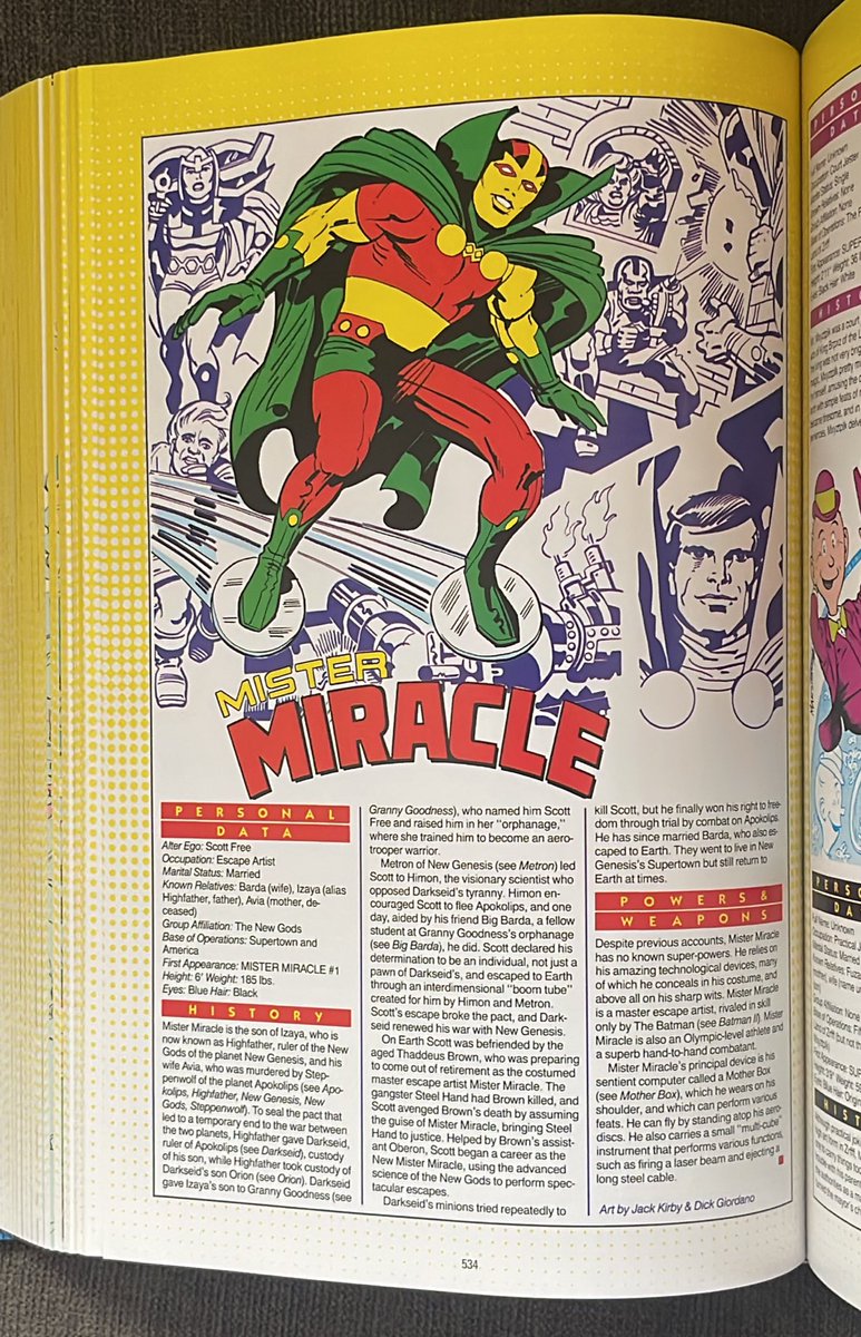 A good Good Friday to everyone! Todays Who’s Who entry is Scott Free, Mr Miracle! Artwork by the king Jack Kirby and Dick Giordano… #WhosWho #MrMiracle #JackKirby #DCcomics #comics