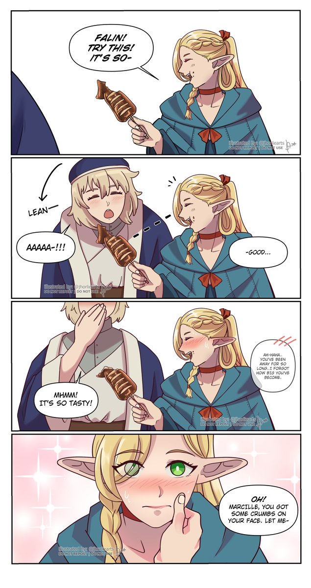 Marcille needs getting used to being beside Falin again. #Farcille #dungeonmeshi #DeliciousinDungeon #ダンジョン飯