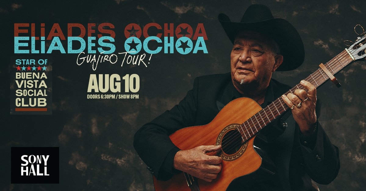 On sale now 🎶 Cuban guitarist and singer Eliades Ochoa! tix > ticketweb.com/event/eliades-…