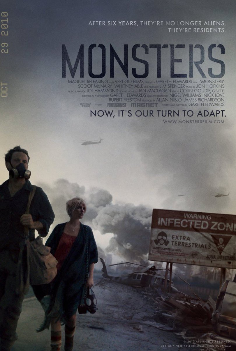 ☢️#192. Monsters, 2010. While #GarethEdwards 1st film is an admirable DIY achievement with impressive visuals, it well establishes his clunky grasp of character. Those looking for a exciting #creaturefeature with a strong narrative will be left feeling underwhelmed. 3/5 ☢️