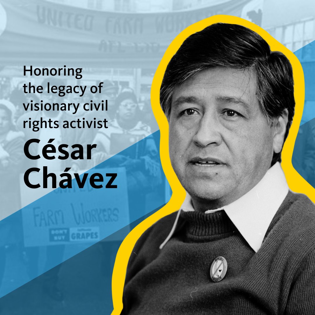 Today we honor the legacy of César Chávez, who fought for some of the least powerful members of our society. He amplified their voices when most Americans wouldn’t listen. He showed the world that equity, justice and great change is possible #CesarChavezDay