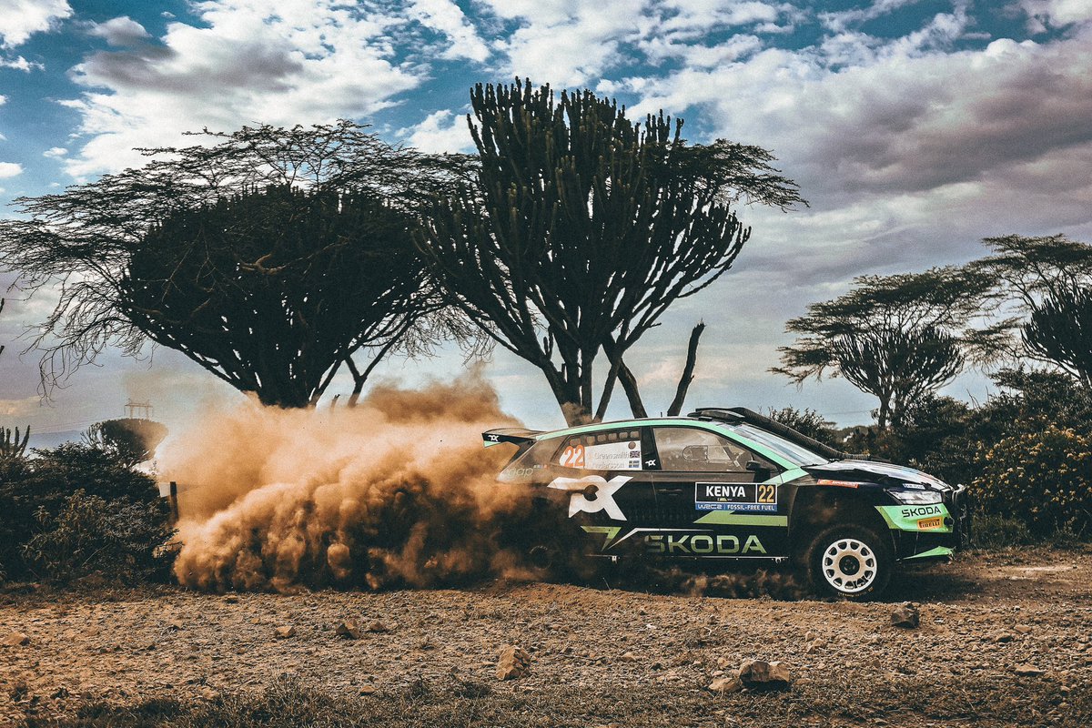 We lead Rally Kenya by almost 3 & a half minutes at the end of day 2. Despite being the sickest I’ve ever been in a rally car.