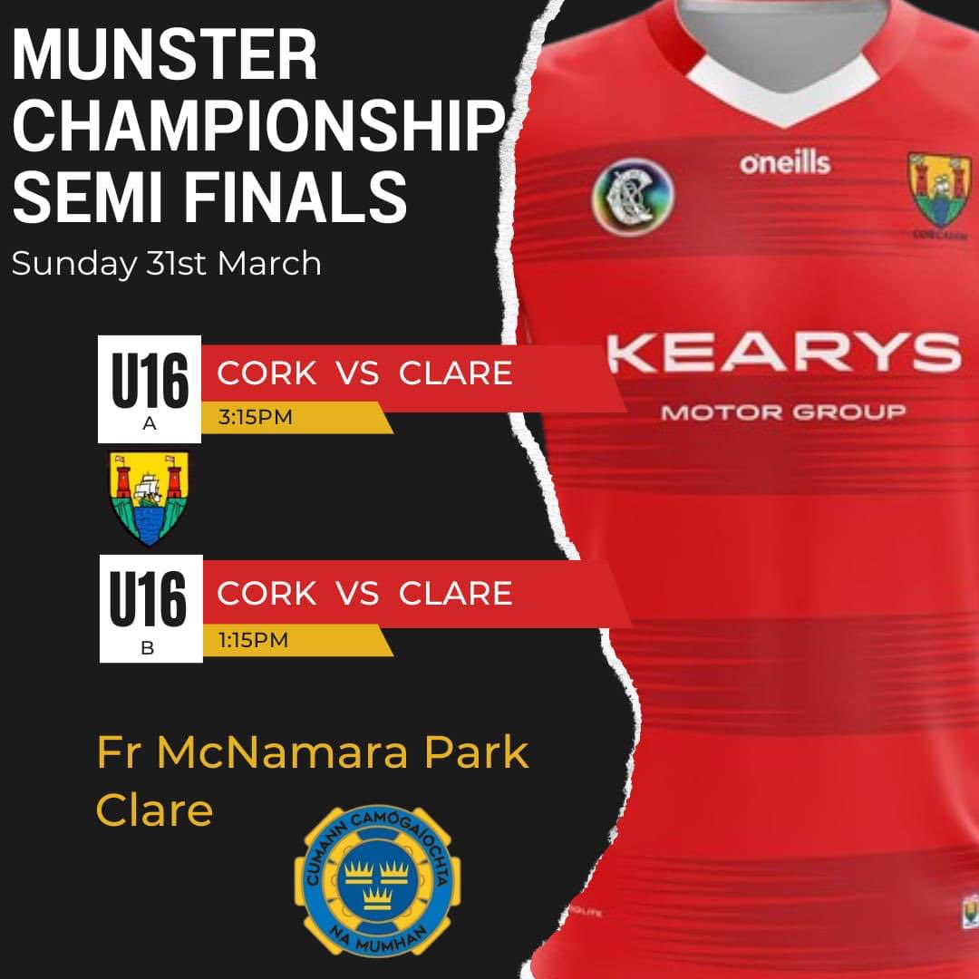 Another big weekend for @CorkCamogie! The seniors face Galway with the winner securing a League final spot. The U16A and U16B play clare in a Munster Semi Final double header. Best of luck to all involved. #KearysDrivingCamogieInCork