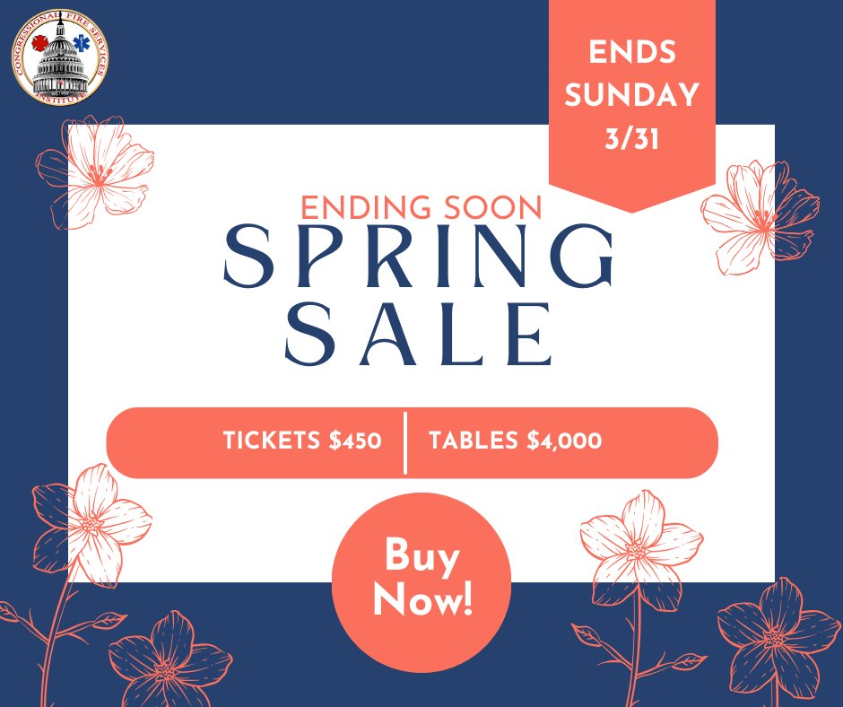 🚨⏰The #SpringSale for #CFSI2024 is ENDING SOON. Get your tickets and tables before rates go up in April! 🎟️ bit.ly/CFSI2024
