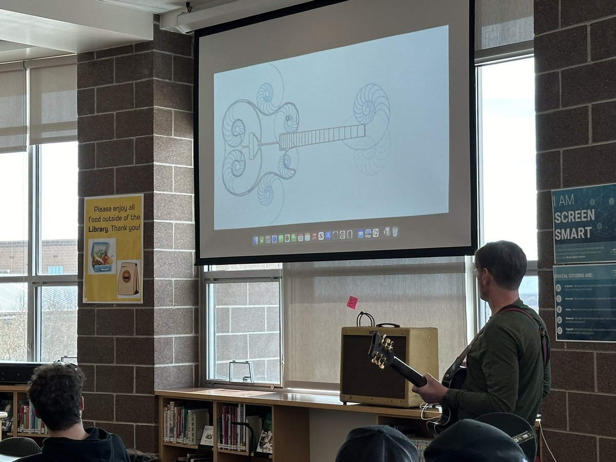 Local guitar builder and former teacher, Craig Howie, came in to show our math students how he uses geometry in his work to design and build guitars. Great real world math applications going on today. <a href="/howieguitars/">Craig Howie</a> <a href="/SVVSDMath/">Greg George</a> <a href="/BuchlerStVrain/">Matt Buchler</a> <a href="/SVVSDsupt/">Jackie Kapushion, Ed.D.</a> <a href="/SVVSDdeputy/">svvsddeputy</a>